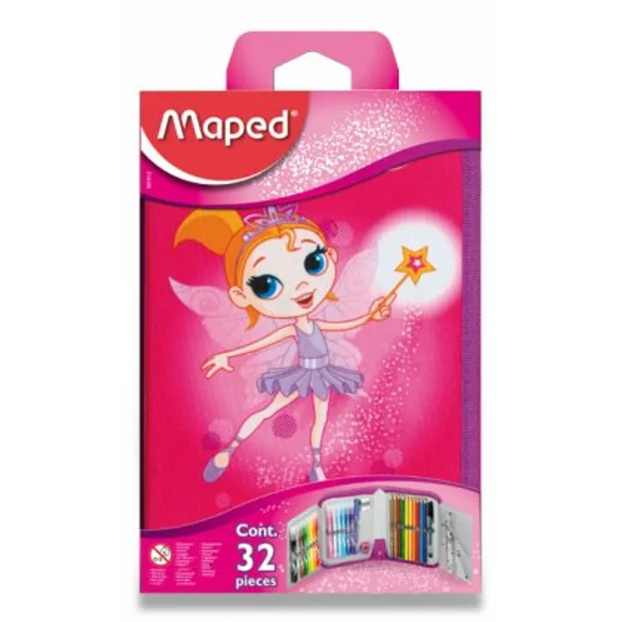Główne zdjęcie produktu Penál Maped Tatoo - 1patrový, vybavený, motiv Fairy