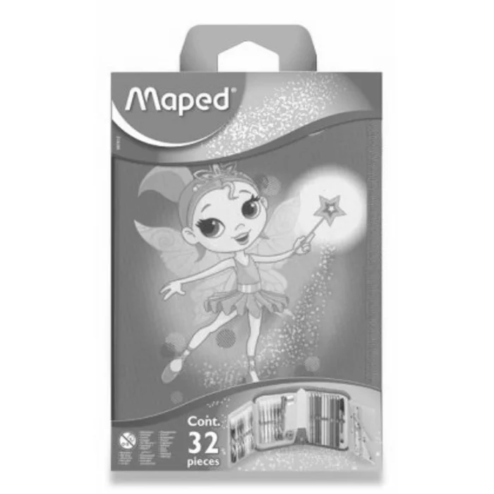 Główne zdjęcie produktu Penál Maped Tatoo - 1patrový, vybavený, motiv Fairy