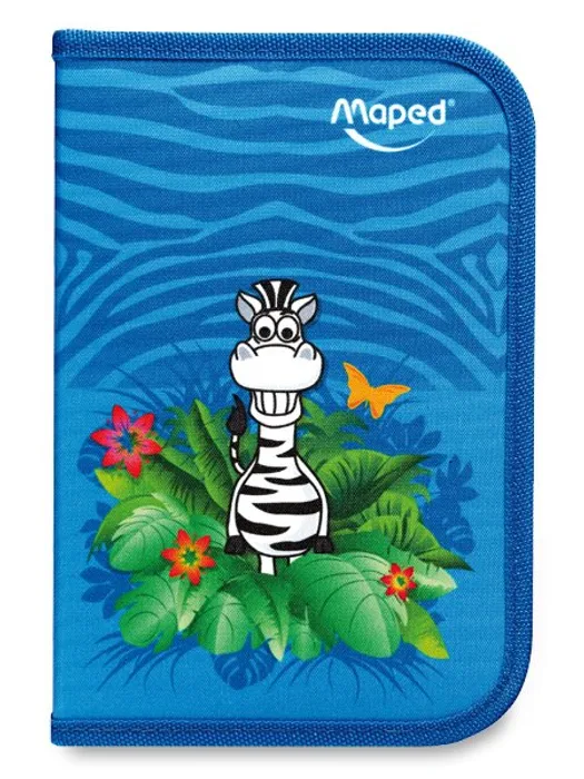 Główne zdjęcie produktu Penál Maped Tatoo - 1patrový, vybavený, motiv Jungle