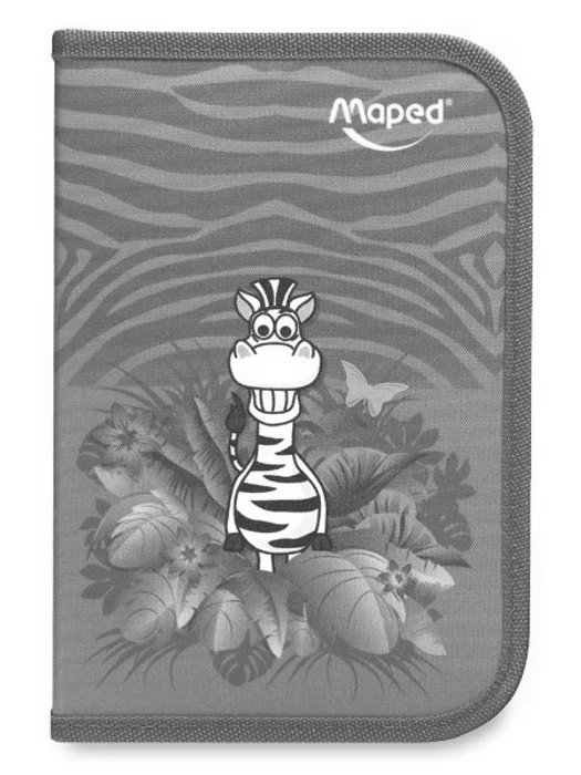 Główne zdjęcie produktu Penál Maped Tatoo - 1patrový, vybavený, motiv Jungle