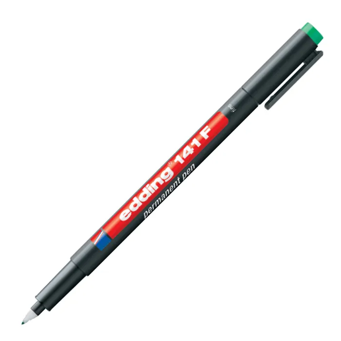 Główne zdjęcie produktu Permanentní popisovač "141 F", zelená, OHP, 0,6mm, EDDING