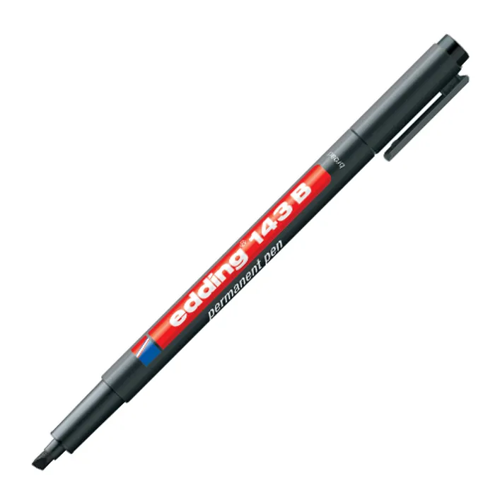 Główne zdjęcie produktu Permanentní popisovač "143 B", černá, OHP, 1mm, EDDING