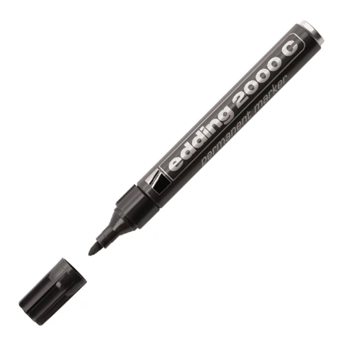 Główne zdjęcie produktu Permanentní popisovač "2000", černý, 1,5-3mm, kuželový hrot, EDDING