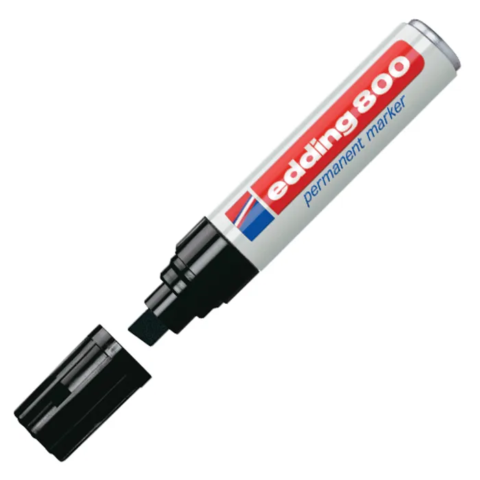 Główne zdjęcie produktu Permanentní popisovač "800", černá, 4-12mm, klínový hrot, EDDING