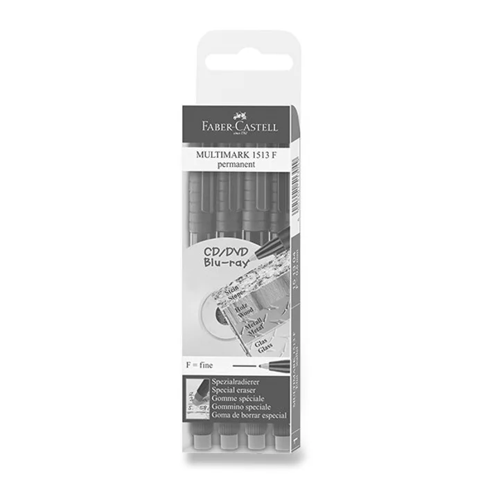 Główne zdjęcie produktu Permanentní popisovač Faber-Castell 1513 F 4 barvy