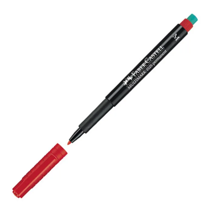Główne zdjęcie produktu Permanentní popisovač Faber-Castell 1525 M červený