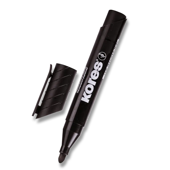 Główne zdjęcie produktu Permanentní popisovač Kores K-Marker černý