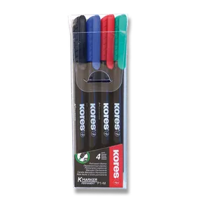 Kores K-Marker permanentny zestaw 4 kolorów, cienka końcówka M