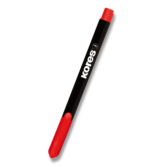 Główne zdjęcie produktu Permanentní popisovač Kores K-Marker tenký červený