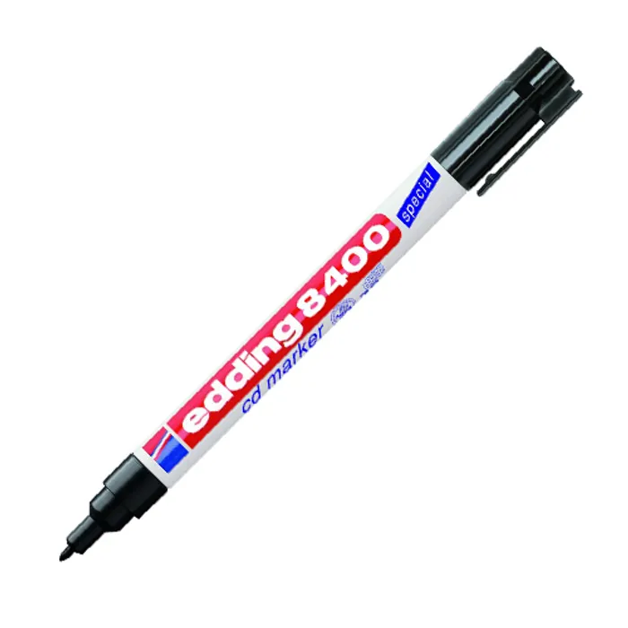 Główne zdjęcie produktu Permanentní popisovač na CD/DVD "8400", černá, 0,5-1mm, EDDING