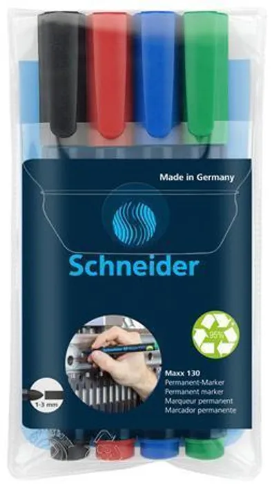 Główne zdjęcie produktu Permanentní popisovač Schneider Maxx 130 sada 4 barev