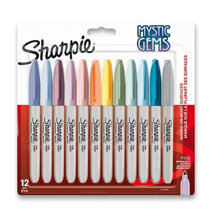 Główne zdjęcie produktu Permanentní popisovač Sharpie Fine Mystic sada 12 barev