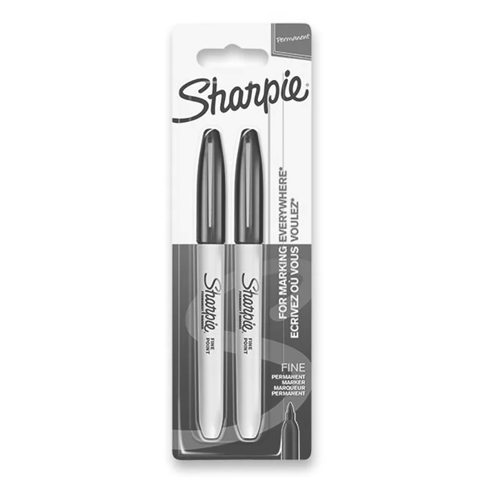 Główne zdjęcie produktu Permanentní popisovač Sharpie Fine sada 2 ks, černé