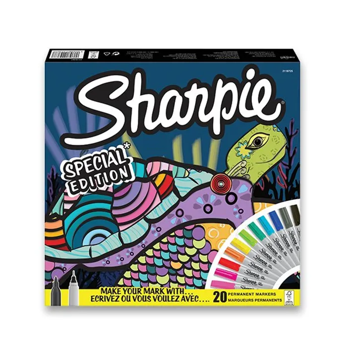 Główne zdjęcie produktu Permanentní popisovač Sharpie Fine + Ultra Fine Tortoise sada 20 ks