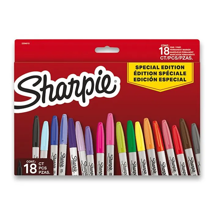 Główne zdjęcie produktu Permanentní popisovač Sharpie SE Red sada 18 barev