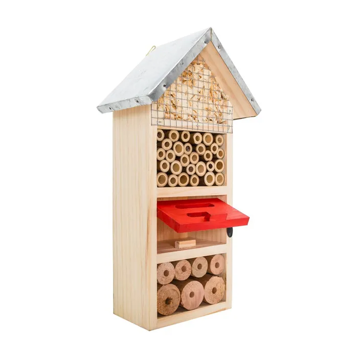 Główne zdjęcie produktu PetBuddy domeček třípatrový, hotel pro hmyz, 13 x 8.5 x 26 cm, borové dřevo