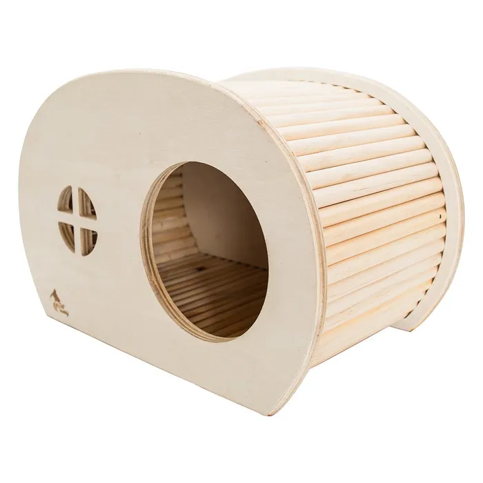 Główne zdjęcie produktu PetBuddy karavan, přírodní domek, 34.5 x 20 x 22 cm, borové dřevo