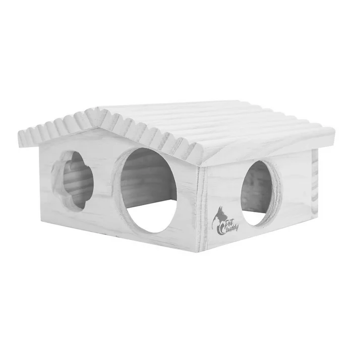 Główne zdjęcie produktu PetBuddy roubenka malá, přírodní domek, 20 x 17 x 11 cm, borové dřevo
