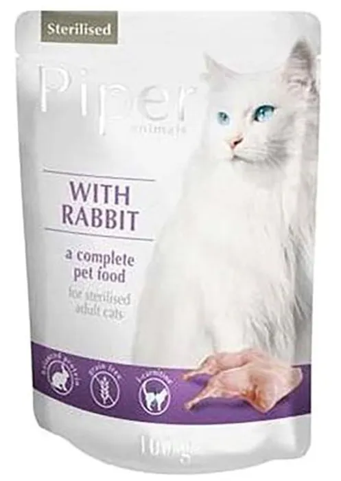 Główne zdjęcie produktu PIPER CAT kapsička pro sterilizované kočky, s králíkem, 100g