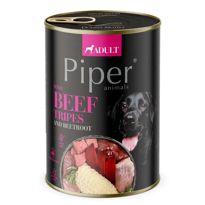 Główne zdjęcie produktu PIPER s hovězími dršťkami, konzerva pro psy 400g
