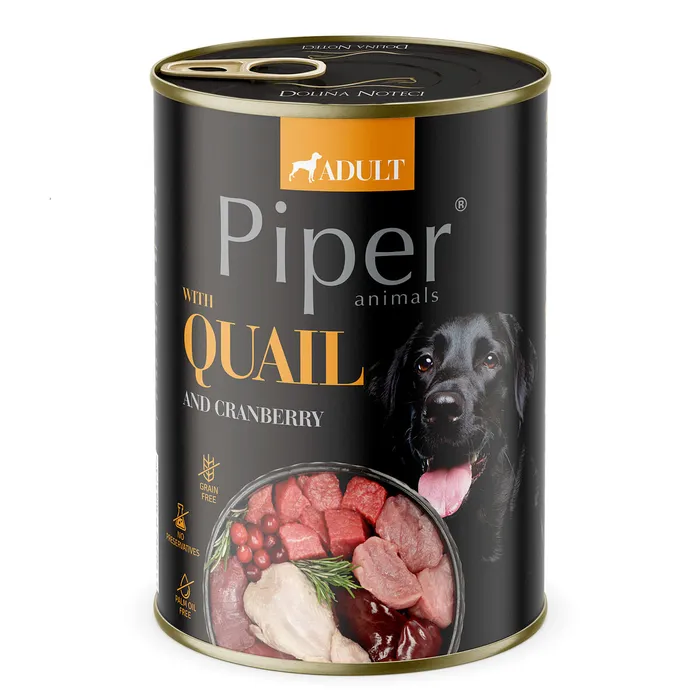 Główne zdjęcie produktu PIPER s křepelkou, konzerva pro psy 400g