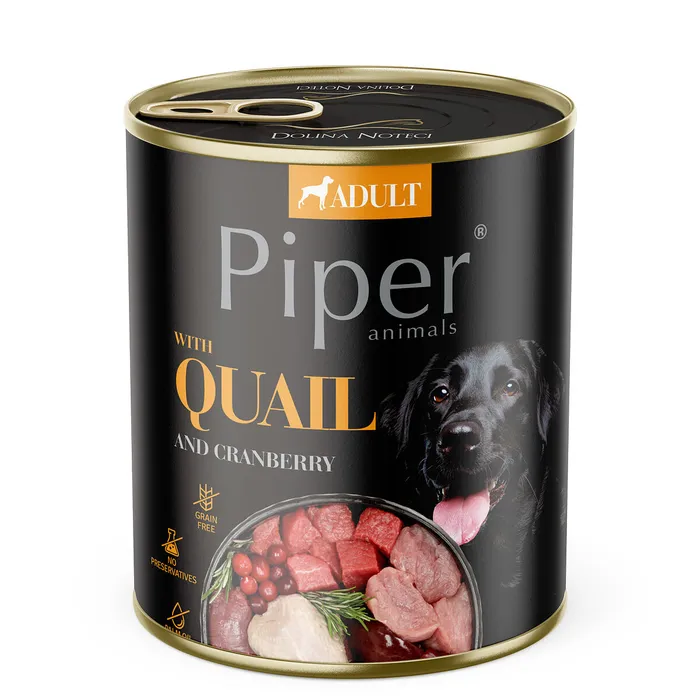 Główne zdjęcie produktu PIPER s křepelkou, konzerva pro psy 800g