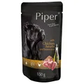 Następne zdjęcie produktu PIPER z sercami kurczaka i brązowym ryżem, saszetka dla psów 150 g