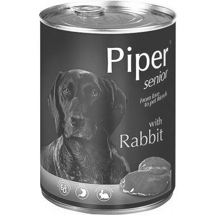 Główne zdjęcie produktu PIPER SENIOR s králíkem, konzerva pro psy 400g