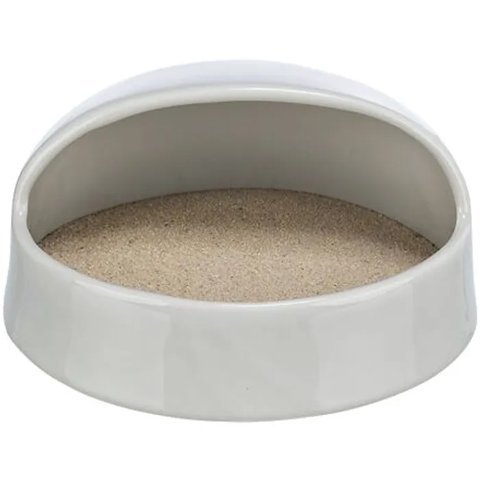 Główne zdjęcie produktu Písková lázeň pro osmáky/křečky, keramika, 20x10x16 cm, šedá