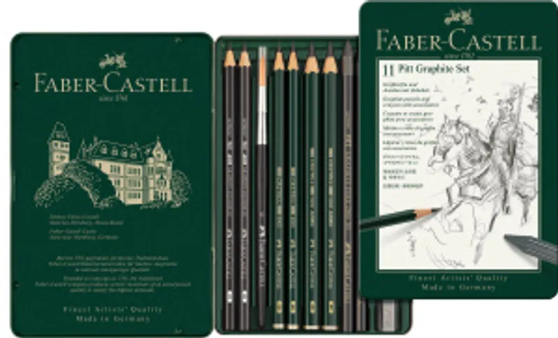 Główne zdjęcie produktu Pitt Monochrome Graphite spec. sada, plech. krabička 11ks Faber Castell 112972
