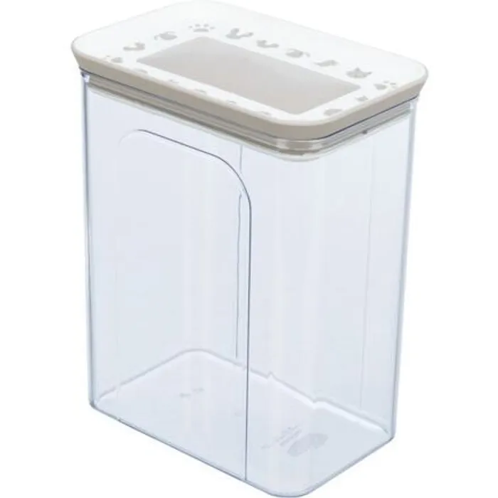 Główne zdjęcie produktu Plastová dóza na krmivo / pamlsky, 2,2 l / 15x14x19cm, transparentní