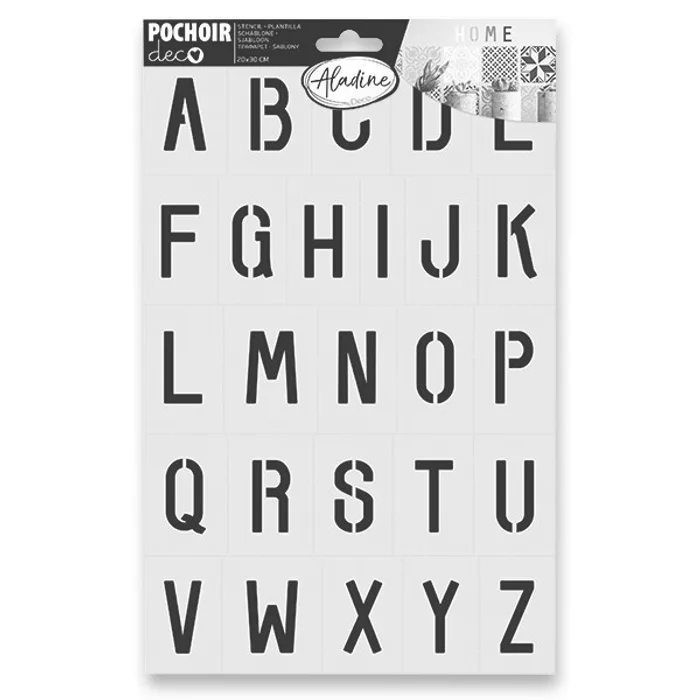 Główne zdjęcie produktu Plastová šablona AladinE - Abeceda 20 x 30 cm