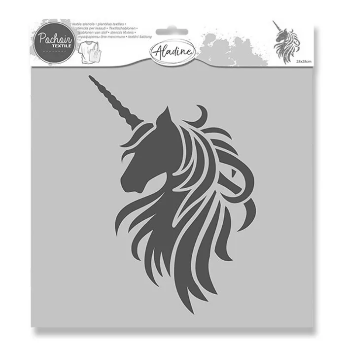 Główne zdjęcie produktu Plastová šablona AladinE - Jednorožec 28 x 28 cm