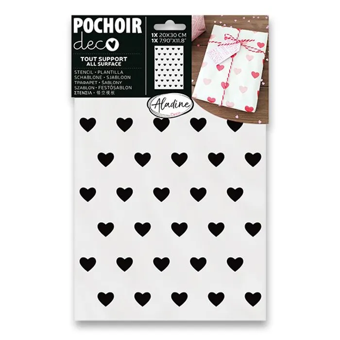 Główne zdjęcie produktu Plastová šablona AladinE - Srdíčka 20 x 30 cm