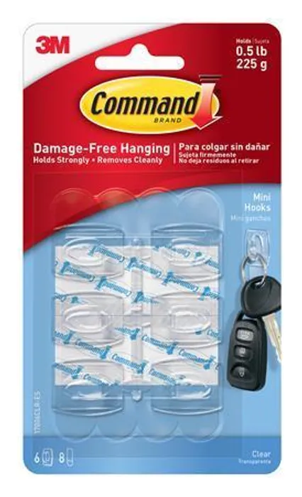 Główne zdjęcie produktu Plastové háčky "Command", transparentní, mini, 3M