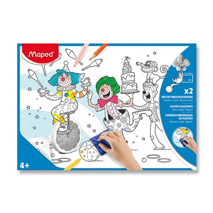 Główne zdjęcie produktu Plastové prostírání Maped k vymalování A3, mix motivů