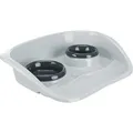 Następne zdjęcie produktu Plastikowy drążek z 2 miskami (0,25 l/9cm i 0,3 l/11cm), 46x11x30 cm, szary/różne