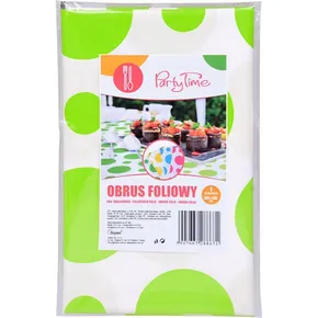 Obrus plastikowy w kropki – limonkowy