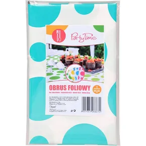 Obrus plastikowy w kropki – turkusowy