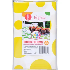 Obrus plastikowy w kropki – żółty