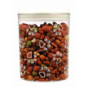 Pojemnik plastikowy na karmę i smakołyki 1,5 l/o 12×17,5 cm przezroczysty