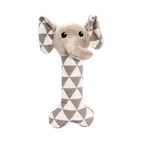 Płócienna kość z głową słonia, z dźwiękiem, 24 cm, krem/szary, HipHop