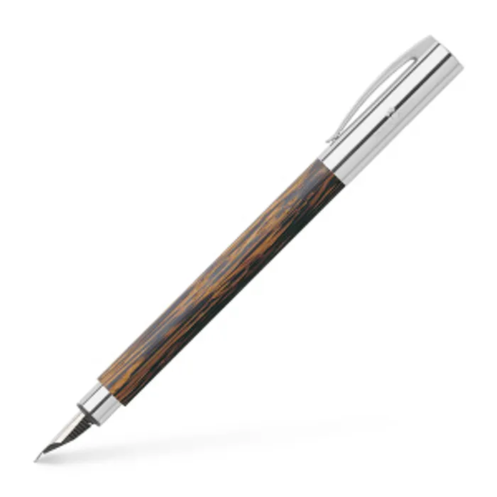 Główne zdjęcie produktu Plnící pero Ambition Coconut Wood EF, hnědá žíhaná Faber Castell (148172)