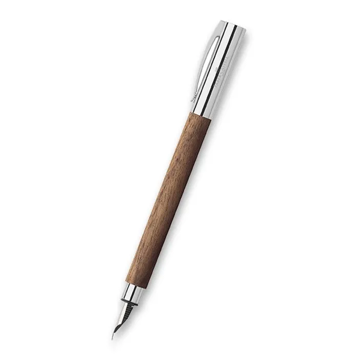 Główne zdjęcie produktu Plnicí pero Ambition Walnut Wood, M, hnědá Faber-Castell 148580