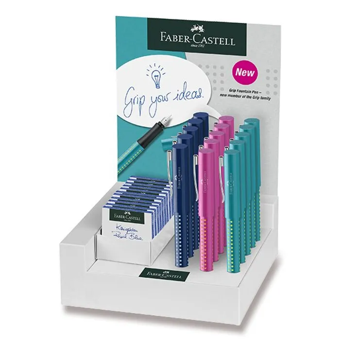 Główne zdjęcie produktu Plnicí pero Faber-Castell Grip 2010 stojánek, 15 ks