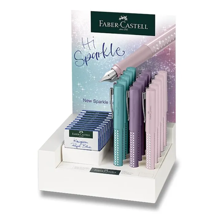 Główne zdjęcie produktu Plnicí pero Faber-Castell Sparkle stojánek, 25 ks