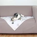 Następne zdjęcie produktu Pluszowy kocyk MIMI 70 x 50 cm szary z głowami kotów