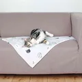 Następne zdjęcie produktu Pluszowy kocyk MIMI 70 x 50 cm szary z głowami kotów