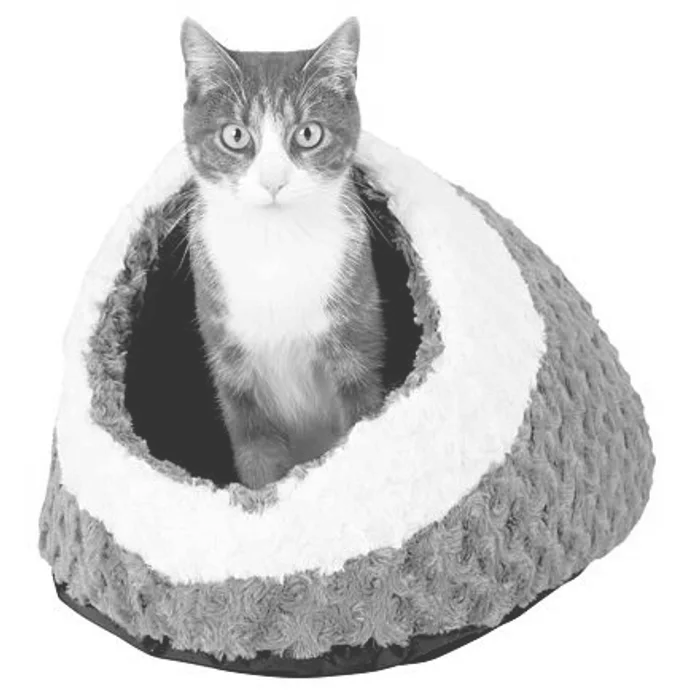 Główne zdjęcie produktu Plyšová jeskyně KALINE 35x26x41 cm tmavošedá/krémová