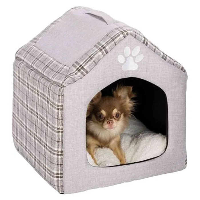 Główne zdjęcie produktu Plyšový domek SILAS 40 x 45 x 40 cm šedo/krémový
